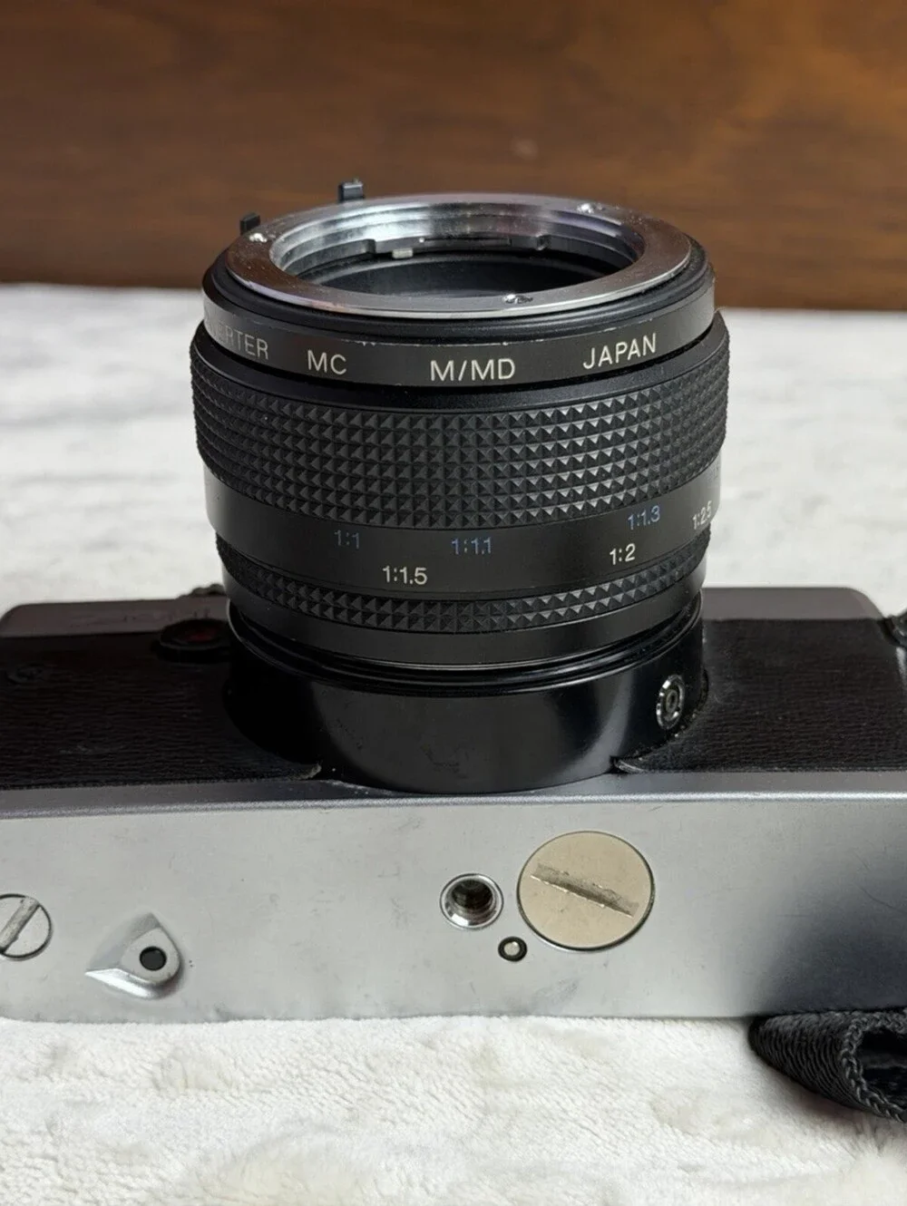 Minolta XG-1 35mm SLR Film Camera Body w/ Vivitar 2X Macro Focus Teleconverter